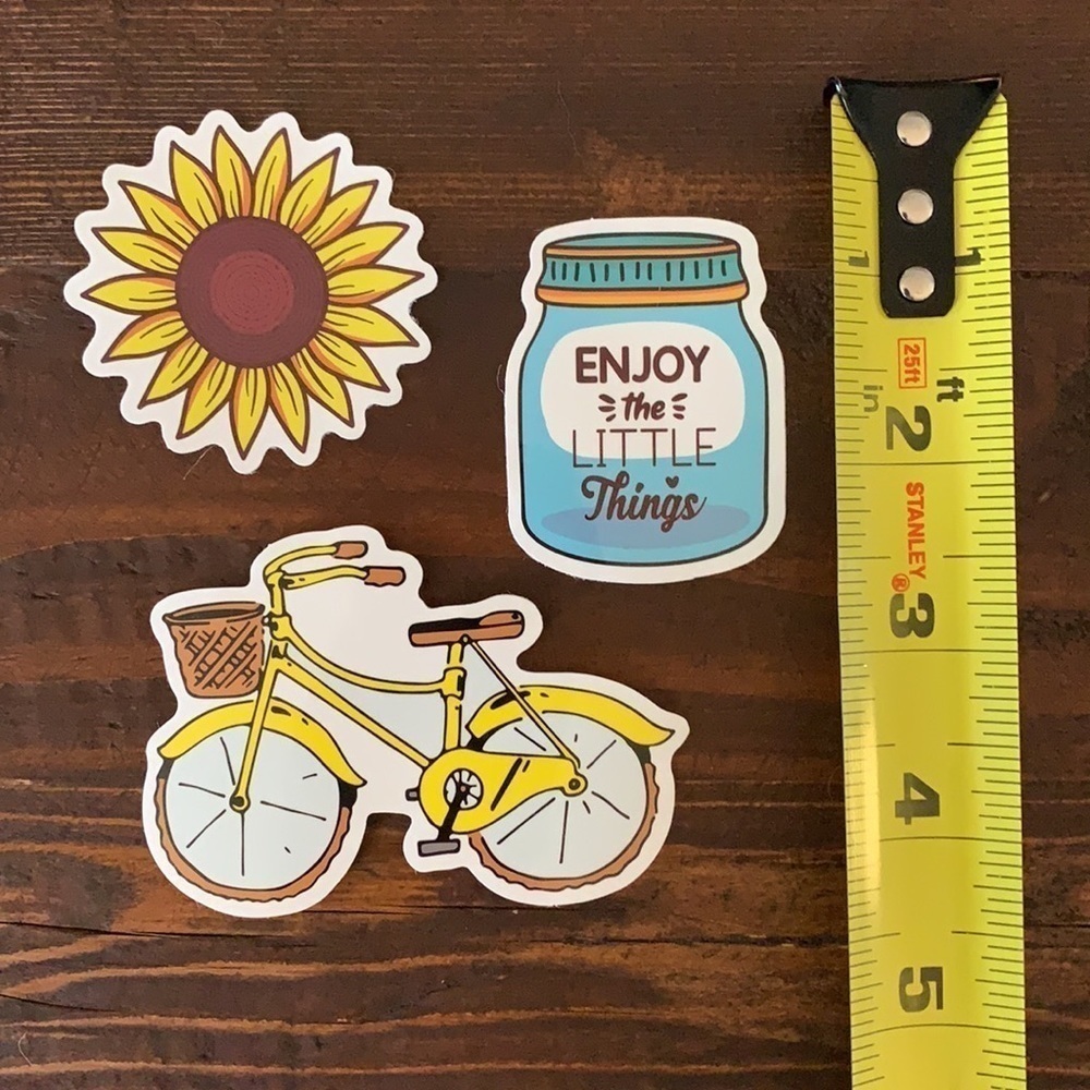 Stickers Set of 3 Small Laptop Water Bottle VSCO - Picture 3 of 3